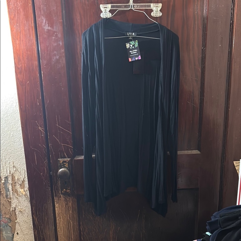 Black UVA Open Front Cardigan